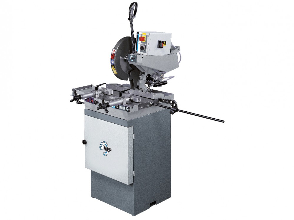 MEP Spa - FALCON 352, manual sawing machine to cut metals from 45 right to 45 left using an HSS blade.
