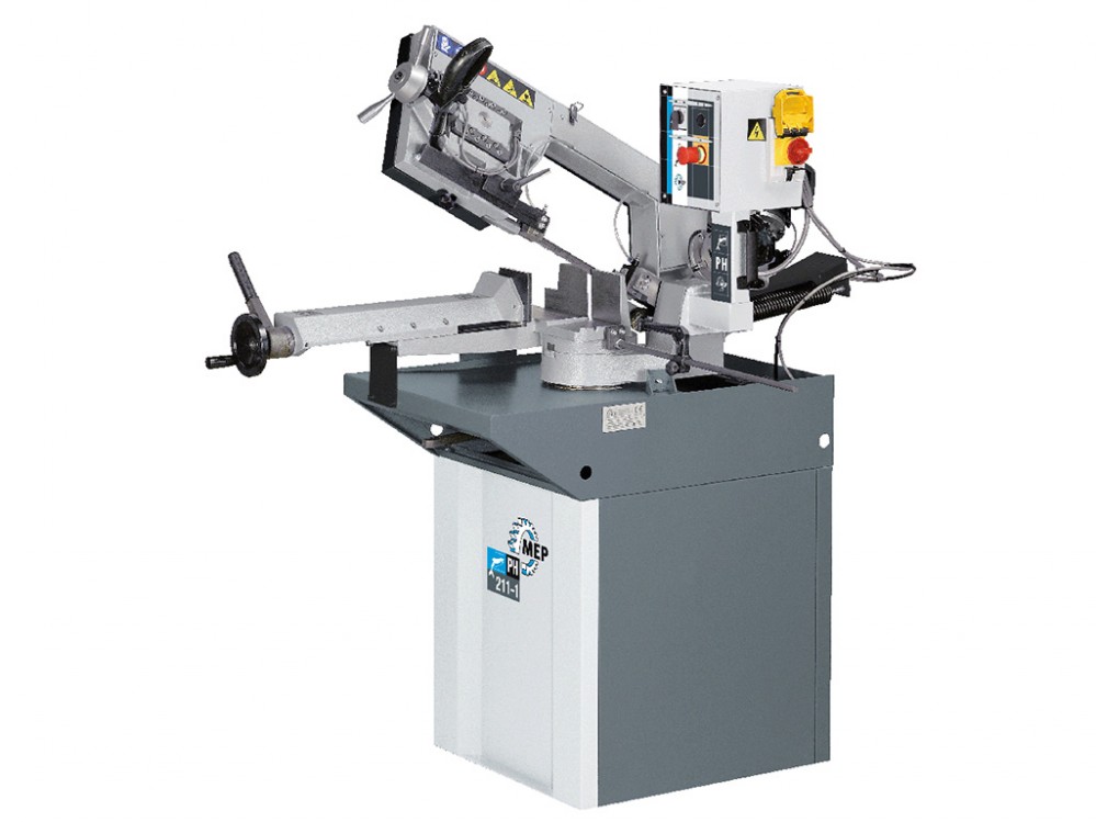 MEP Spa - PH 211-1, manual band sawing machines for cuts from 0° to 60° on the left.