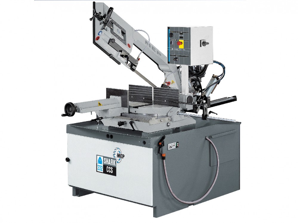 MEP Spa - PH 261-1, manual band sawing machines for cuts from 0° to 60° on the left.
